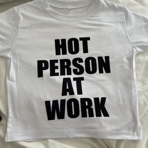hot person at work baby tee